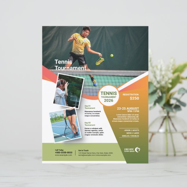 Tennis Tournament Flyer Template (Standing Front)