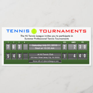 Tennis Tournaments Scoreboard Invitation 3