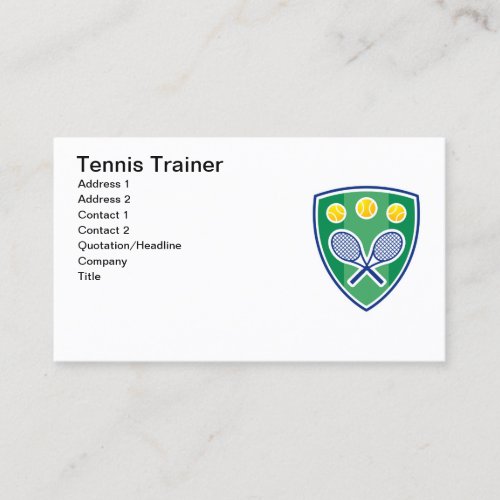 Tennis Trainer Business card