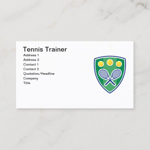 Customizable Tennis Trainer Business card