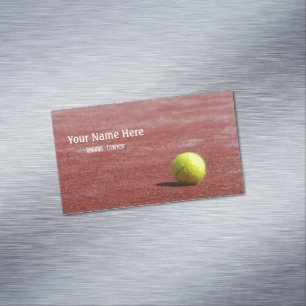 Tennis trainer business card magnet