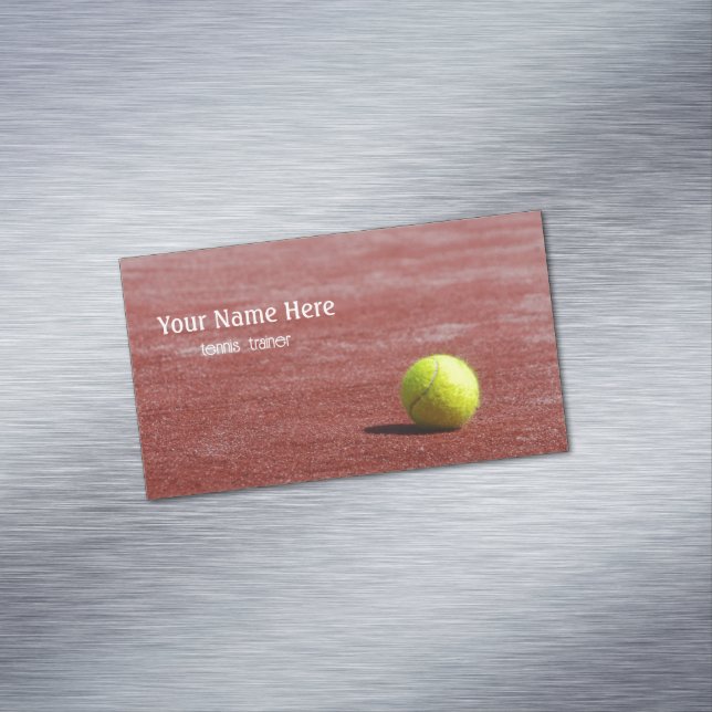 Tennis trainer business card magnet (In Situ)