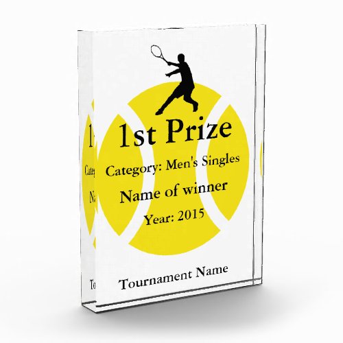 Tennis trophy award  Customizable for tournaments