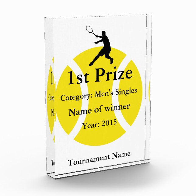 Tennis trophy award | Customizable for tournaments (Left)