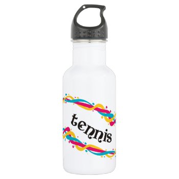 Tennis Twists Water Bottle by PolkaDotTees at Zazzle
