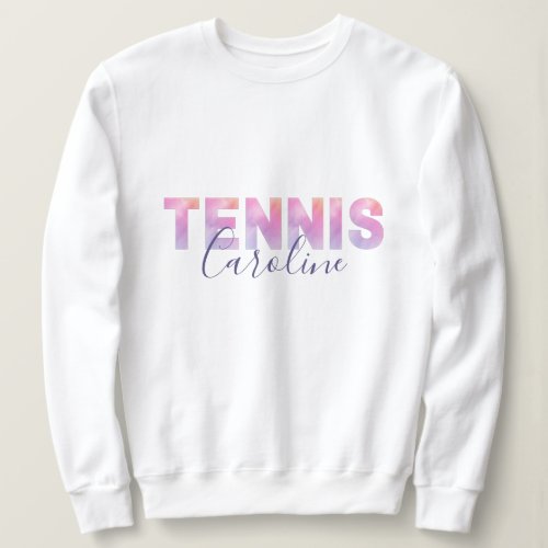 Tennis Typography  Name Cute Colorful Letters Fun Sweatshirt