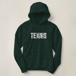 Tennis Typography Text Black & White Cool Modern Hoodie