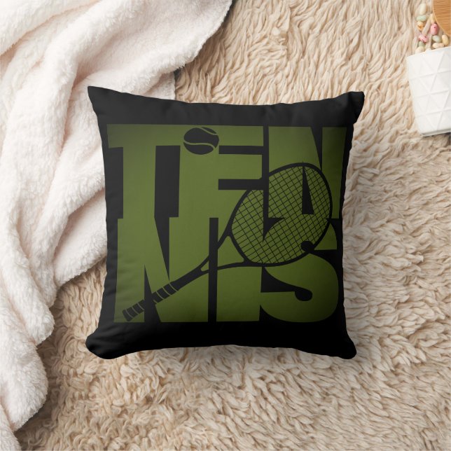 Tennis Typography Throw Pillow (Blanket)