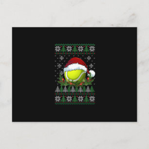 Tennis Ugly Christmas Santa Hat Family Pajamas Xma Postcard
