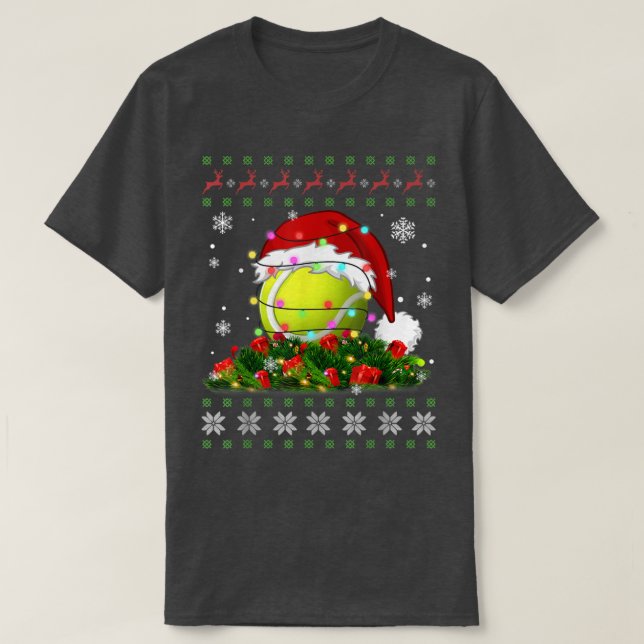 Tennis Ugly Sweater Christmas Pajama Lights Sport  (Design Front)