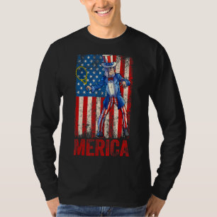 Tennis Uncle Sam 4th Of July Boys Men American Usa T-Shirt