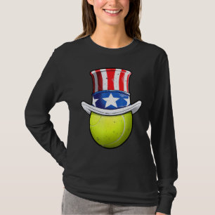 Tennis Uncle Sam 4th Of July Kids Boys American Fl T-Shirt