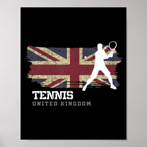 Tennis United Kingdom Flag Team Tennis Player Tenn Poster