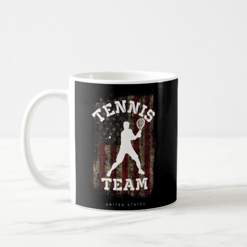 Tennis United States Flag Team Tennis Player Tenni Coffee Mug