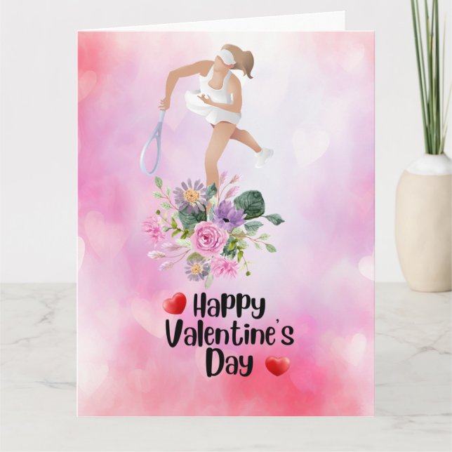 TENNIS Valentine's Day to Player with Love     Card (Front)