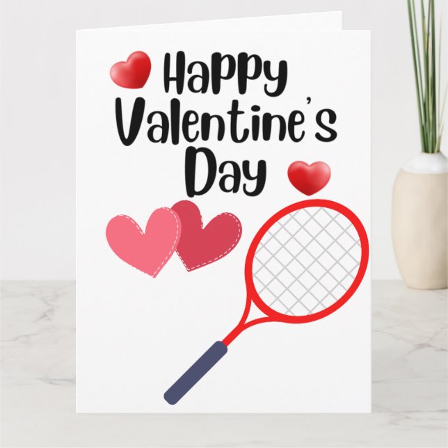 TENNIS Valentine's Day to Player with Love     Card (Front)