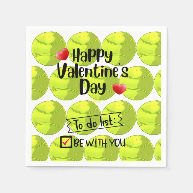 TENNIS Valentine's Day to Player with Love     Napkins (Front)