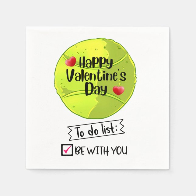 TENNIS Valentine's Day to Player with Love    Napkins (Front)