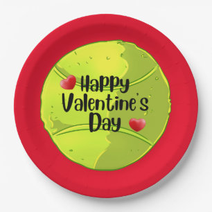 TENNIS Valentine's Day to Player with Love Paper Plates