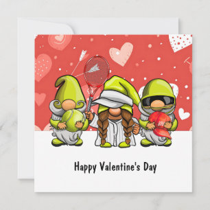 Tennis Valentine's Day with Hearts Love Holiday Ca Card