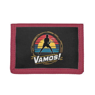 Tennis - vamos player retro sunset style trifold wallet