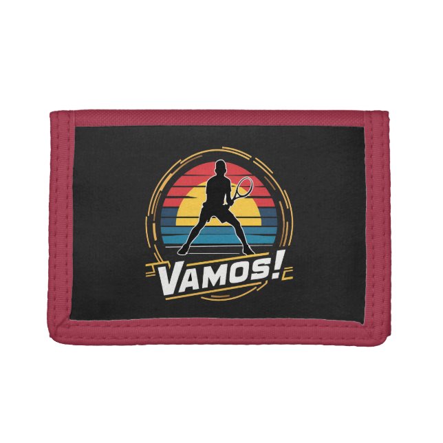 Tennis - vamos player retro sunset style trifold wallet (Front)