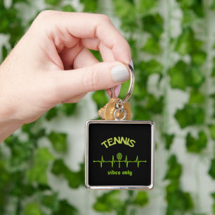 Tennis vibes only keychain design