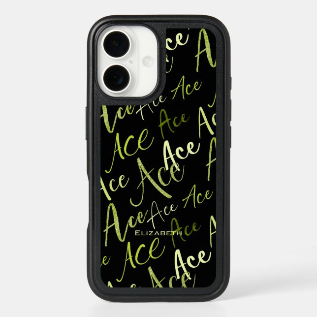 tennis volleyball perfect serve Ace text pattern Otterbox iPhone Case (Back)