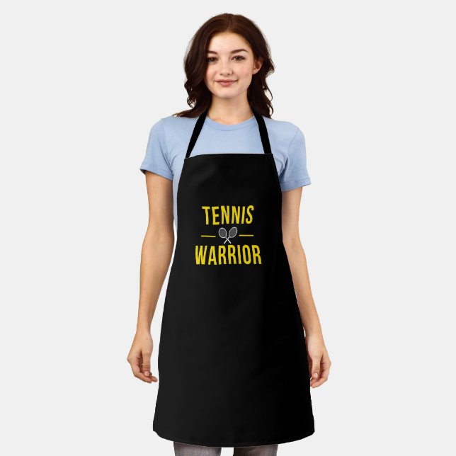 Tennis Warrior Funny Humorous Quote Player Coach Apron (Worn)