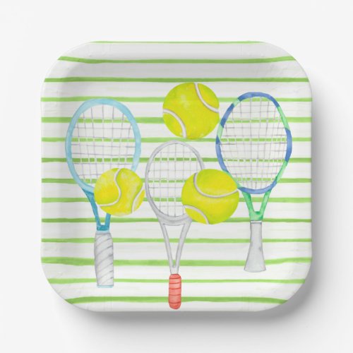 Tennis Watercolor for Player  Paper Plates
