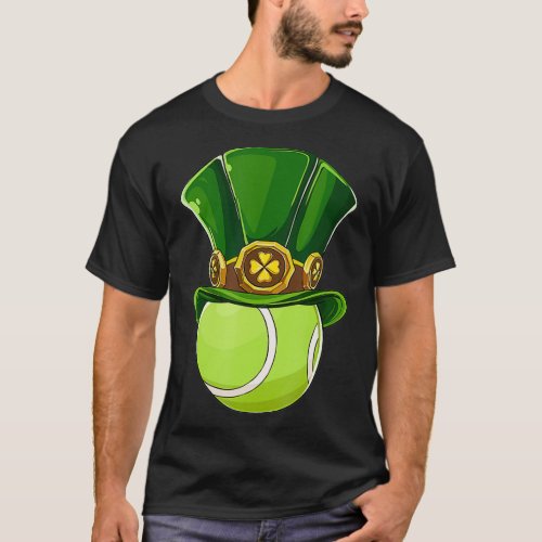 Tennis Wearing Hat St Patrick Day Sport Lover Sham T_Shirt