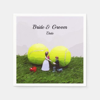 Tennis Wedding bride groom with tennis balls Napkins