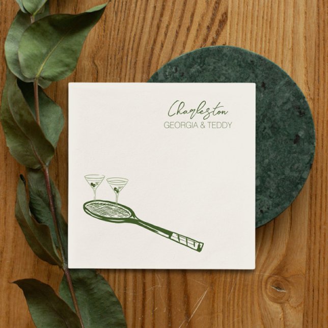 Tennis Wedding cocktail napkin (Creator Uploaded)