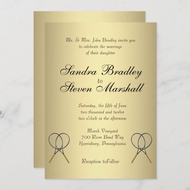 Tennis Wedding Invitations (Front/Back)