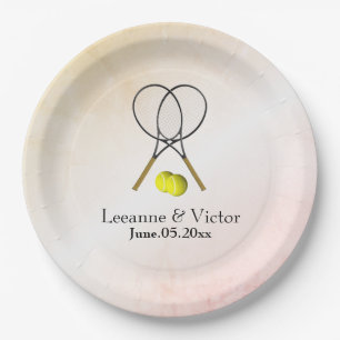 Tennis Wedding Personalized Paper Plates