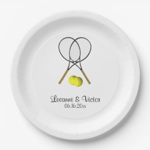 Tennis Wedding Personalized Paper Plates