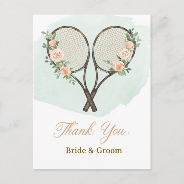 Tennis Wedding Thank You Card  (Front)