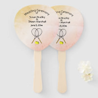 Tennis Wedding Theme Hand Fan