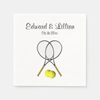 Tennis Wedding Theme Personalized Paper Napkin