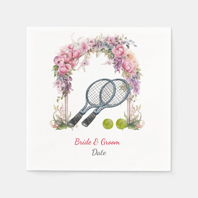 Tennis Wedding themed Napkins (Front)