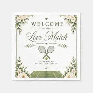 Tennis Wedding Welcome Napkins
