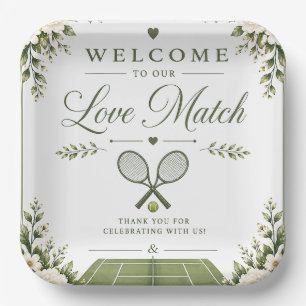 Tennis Wedding Welcome Paper Plates
