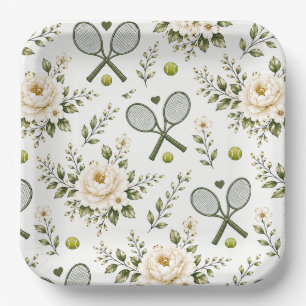 Tennis Wedding Welcome Paper Plates