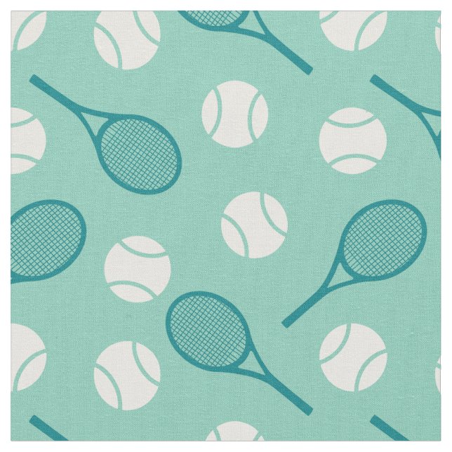 Tennis: white and green - customizable! fabric (Close Up)