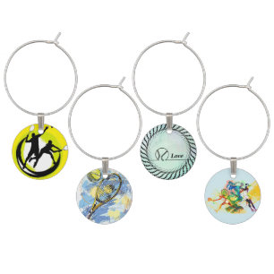 Tennis Wine Charms