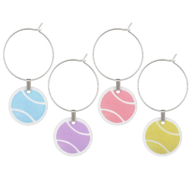 Tennis Wine Glass Charm (Staggered)