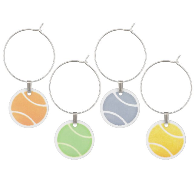 Tennis Wine Glass Charm (Staggered)