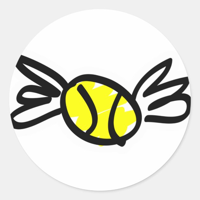 tennis-wings classic round sticker (Front)