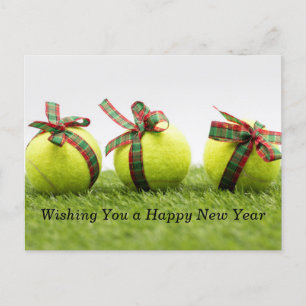 Tennis Wishing You a Happy New Year Holiday Postcard