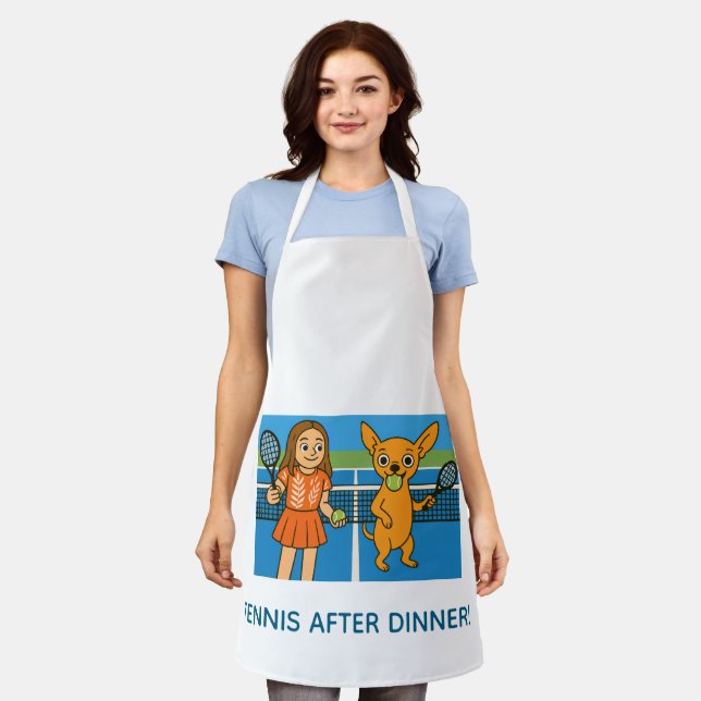 Tennis with a woman and a chihuhua apron (Worn)